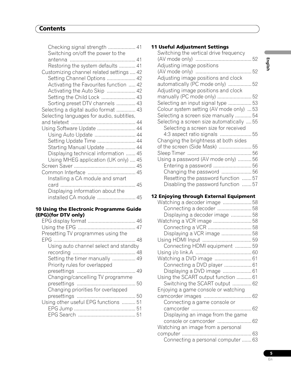 Pioneer PDP-507XD User Manual | Page 5 / 219