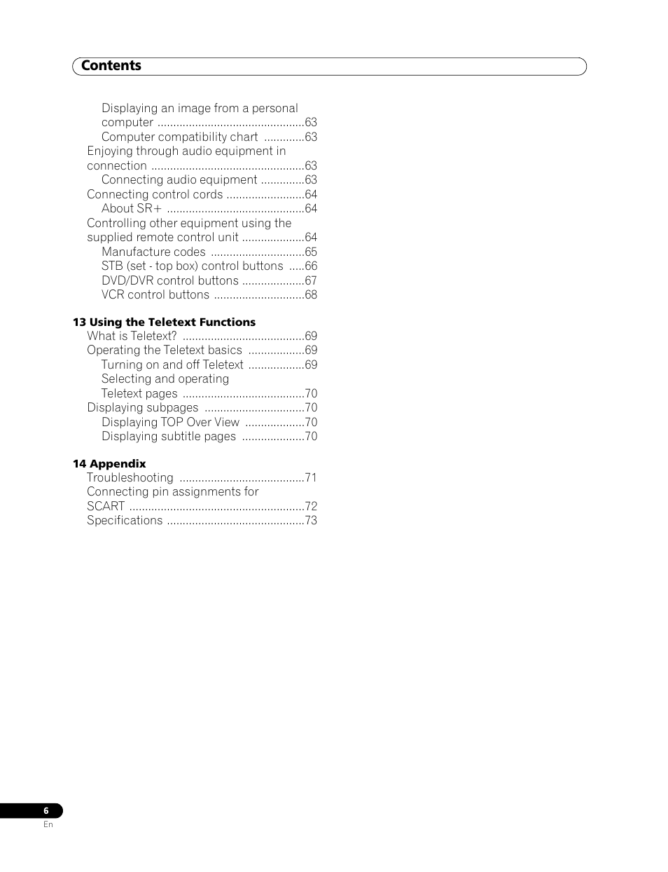 Pioneer PDP-507XD User Manual | Page 6 / 219