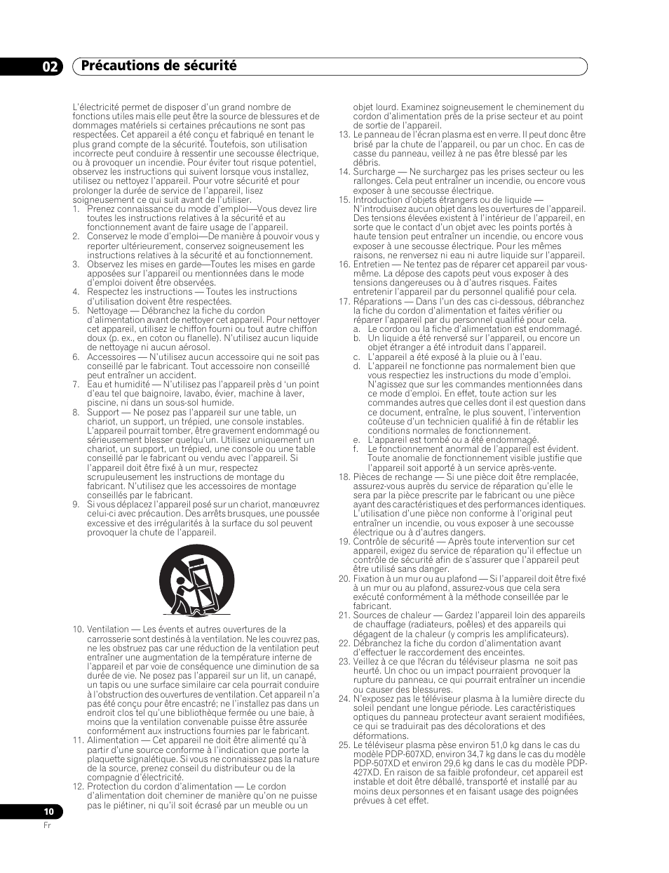 02 précautions de sécurité, Précautions de sécurité 02 précautions de sécurité | Pioneer PDP-507XD User Manual | Page 82 / 219