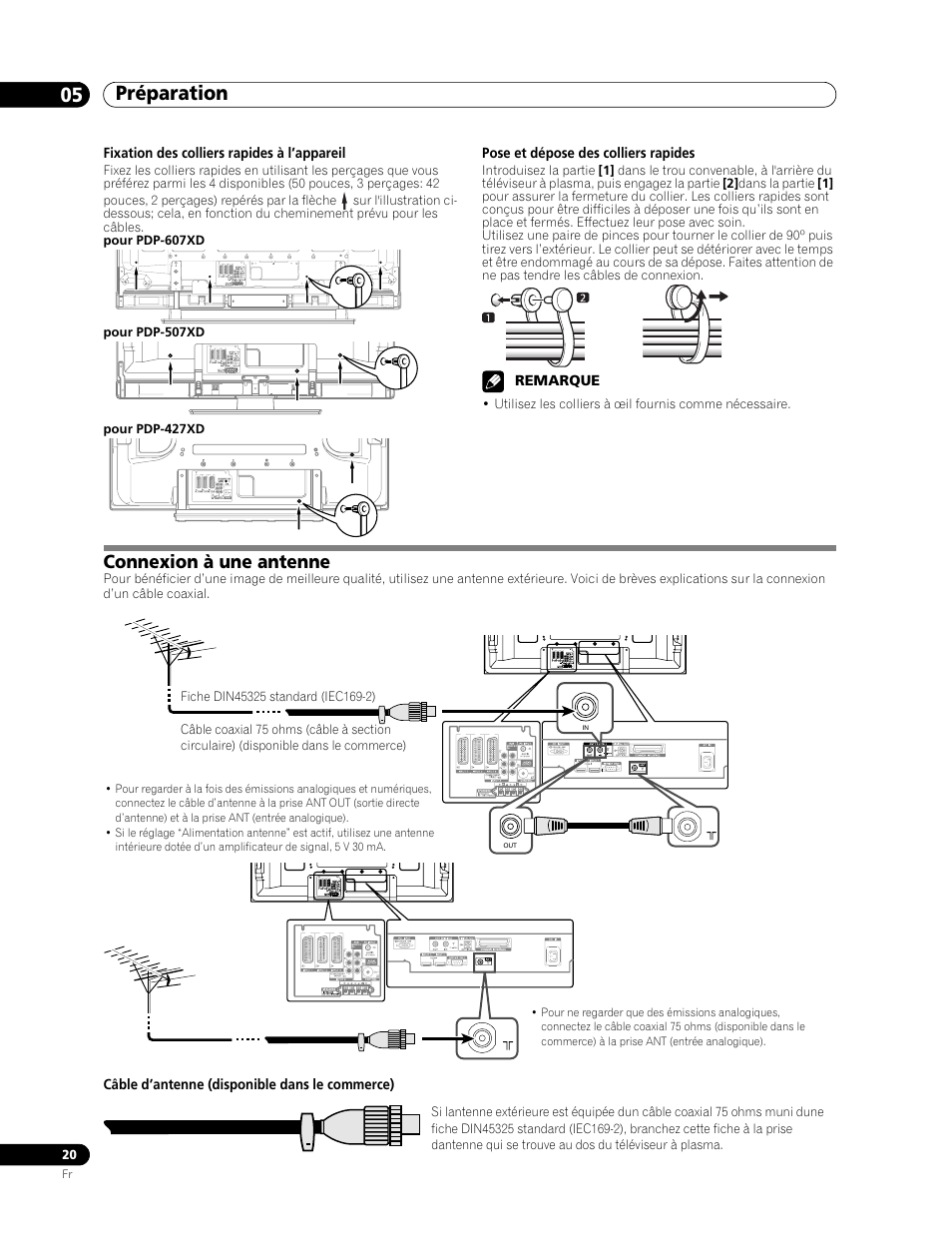 Connexion à une antenne, Préparation 05 | Pioneer PDP-507XD User Manual | Page 92 / 219