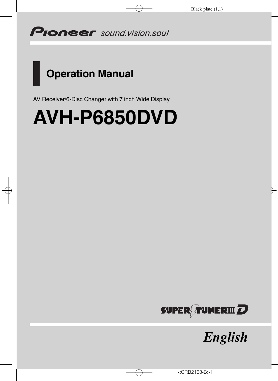 Pioneer Super Tuner III D AVH-P6850DVD User Manual | 120 pages