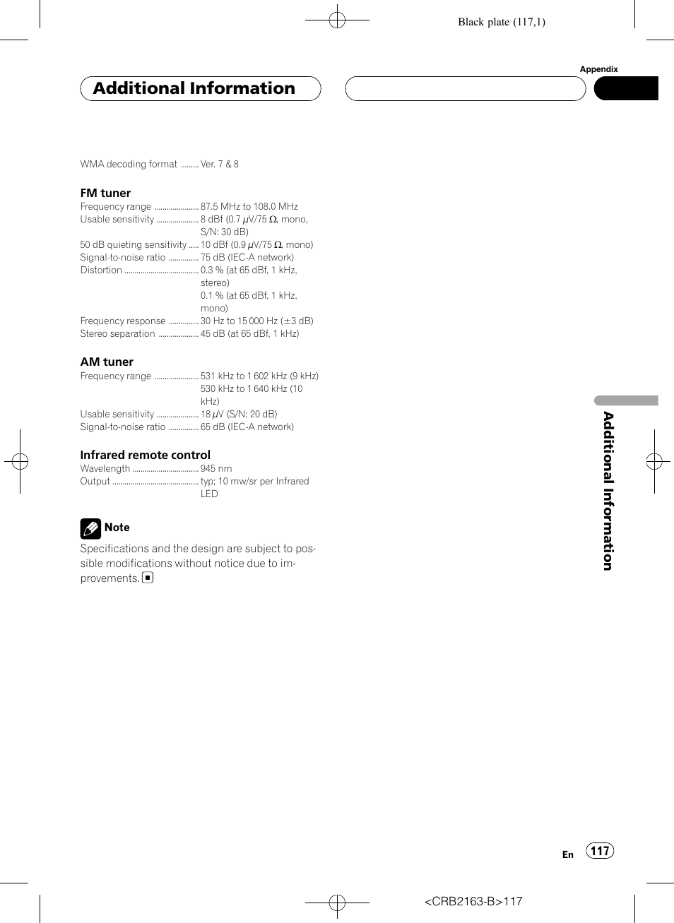 Additional information | Pioneer Super Tuner III D AVH-P6850DVD User Manual | Page 117 / 120