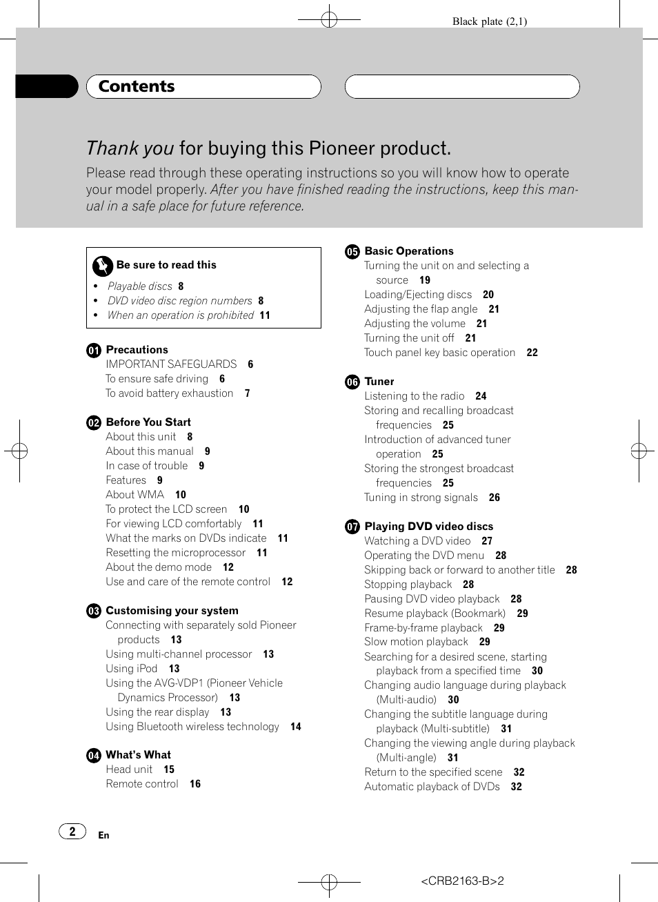 Pioneer Super Tuner III D AVH-P6850DVD User Manual | Page 2 / 120