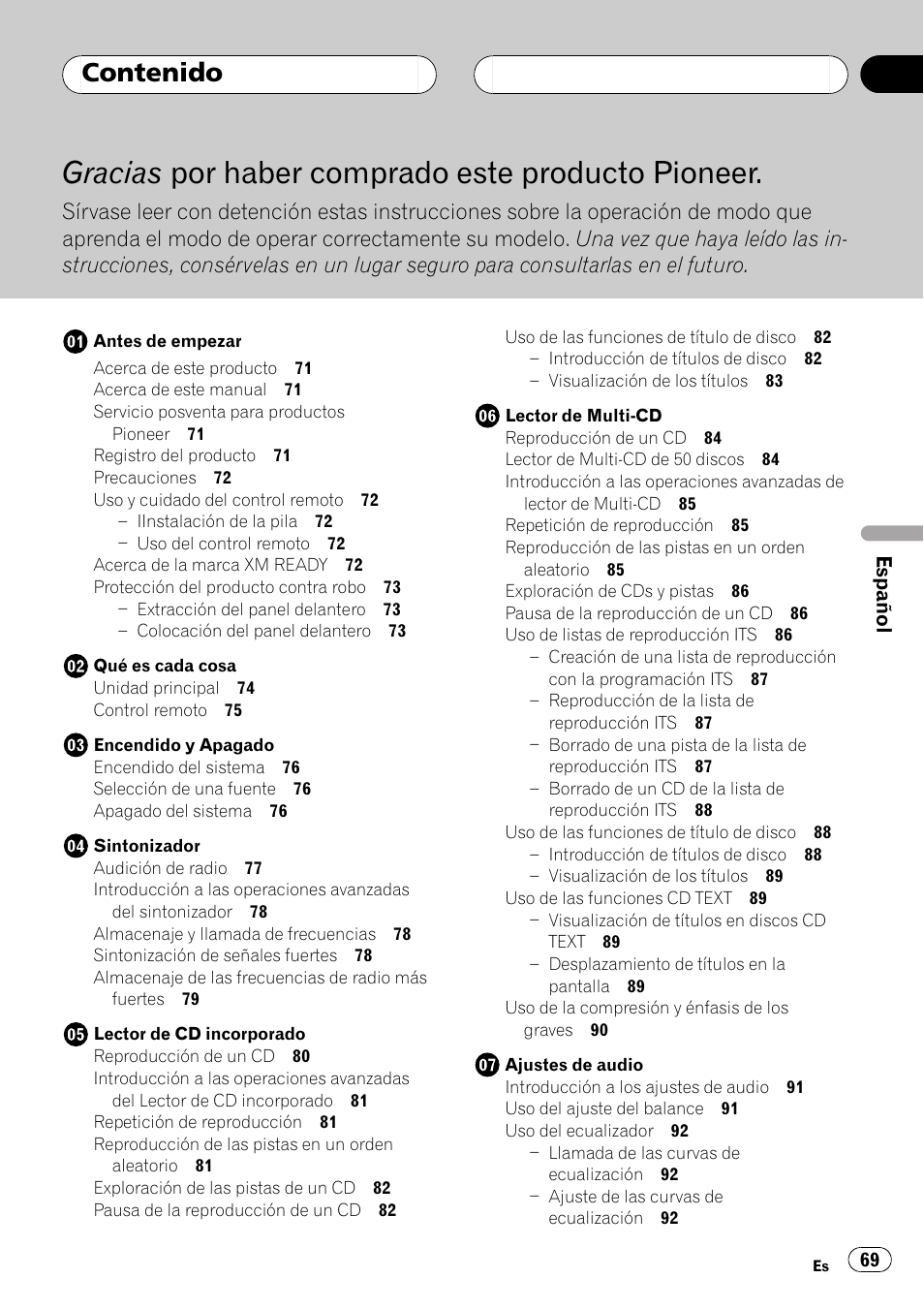 Pioneer DEH-P250 User Manual | Page 69 / 104