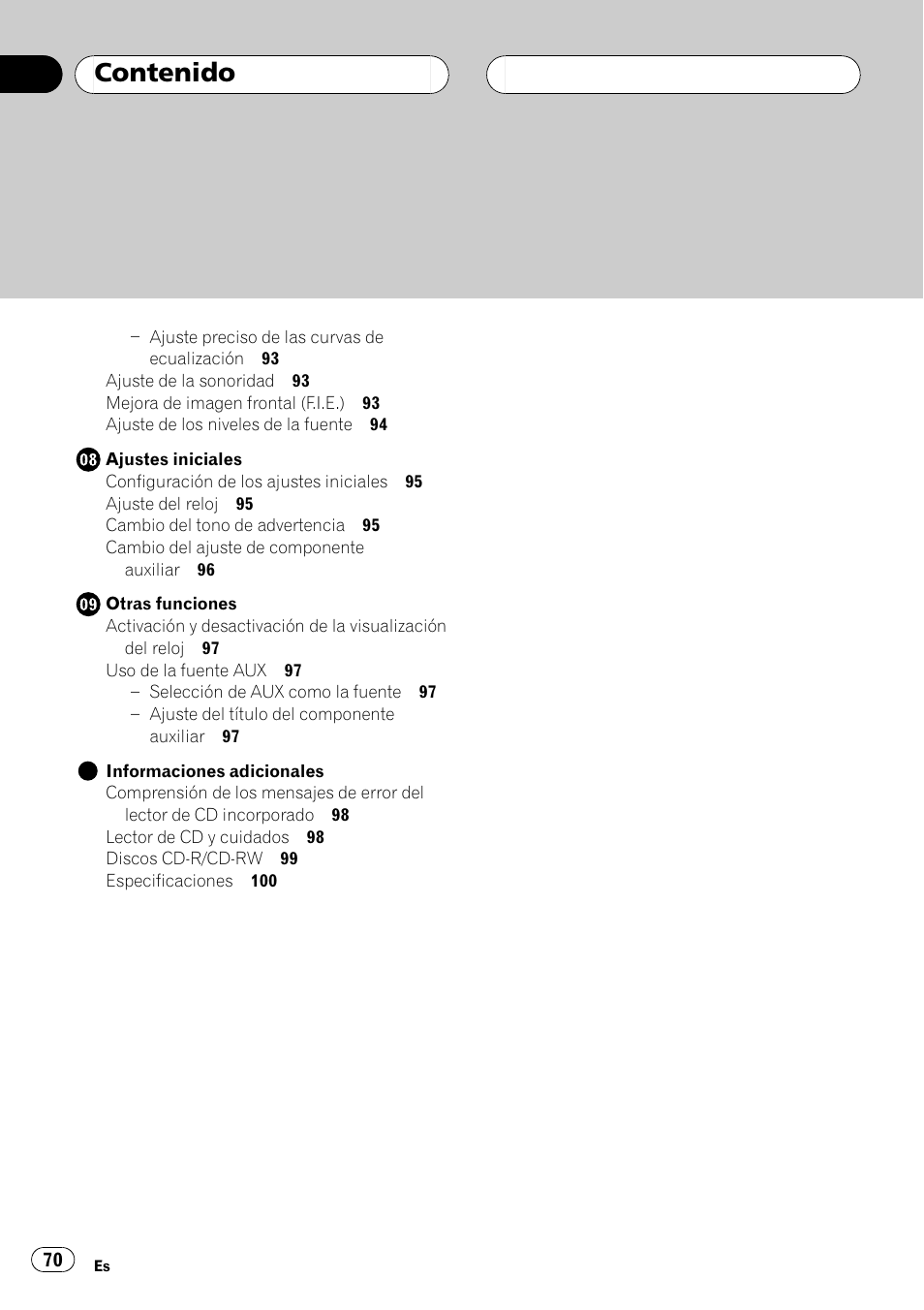 Pioneer DEH-P250 User Manual | Page 70 / 104