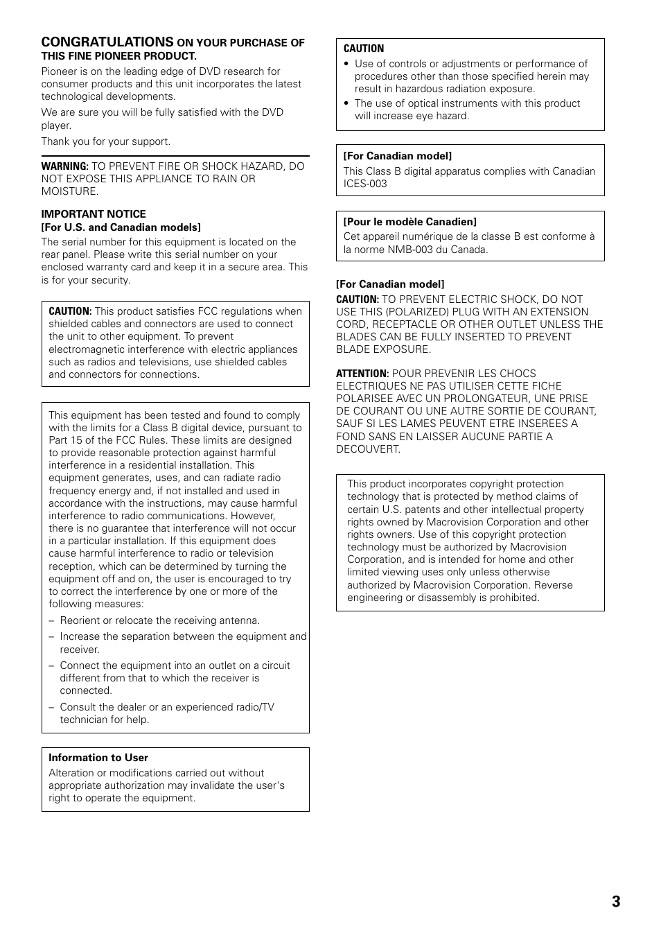 Pioneer DV-F727 User Manual | Page 3 / 80