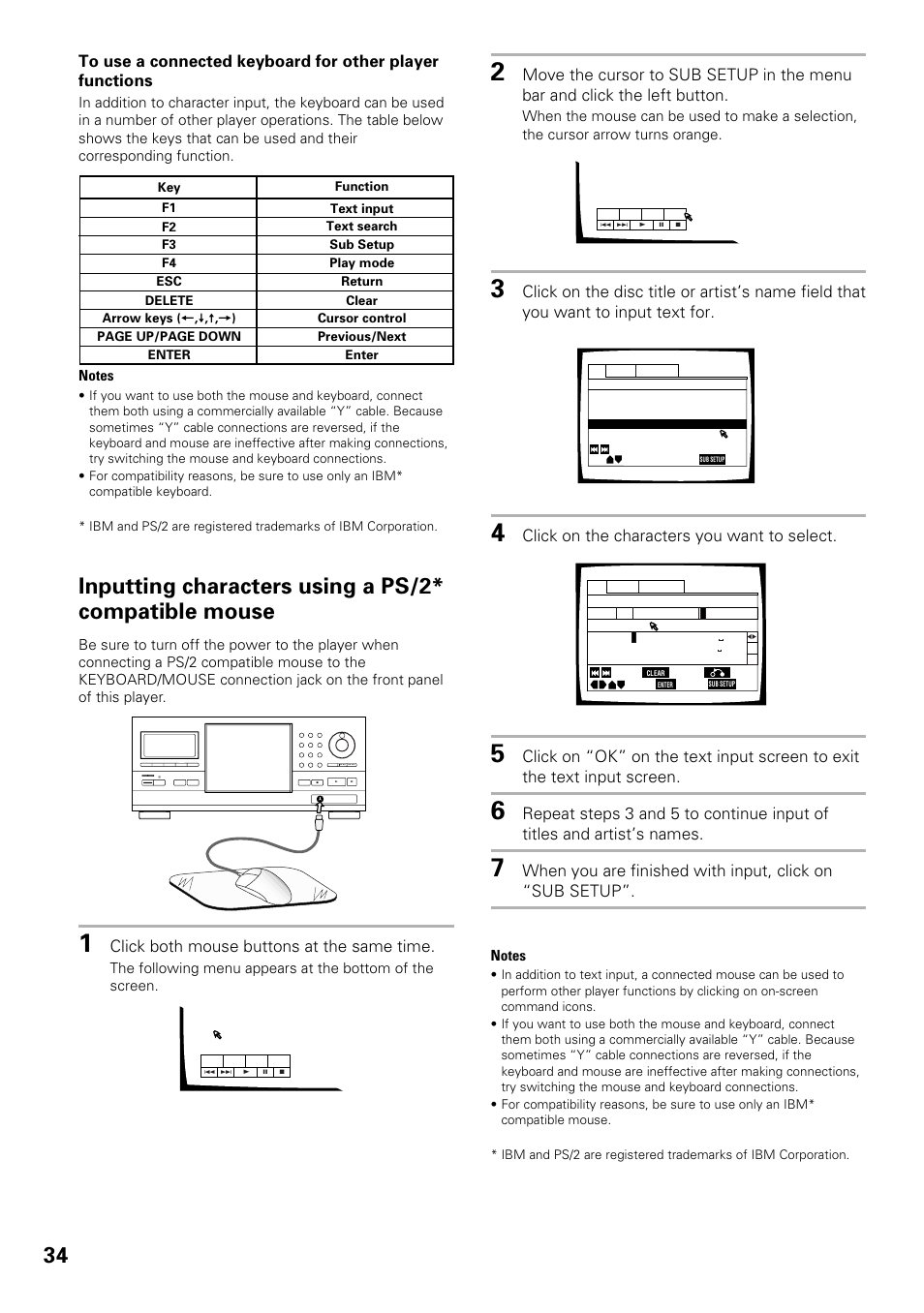 Click both mouse buttons at the same time, Click on the characters you want to select | Pioneer DV-F727 User Manual | Page 34 / 80