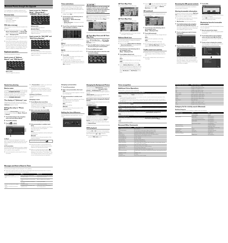 Renewed points through this upgrade | Pioneer CNDV-700HD User Manual | Page 2 / 2