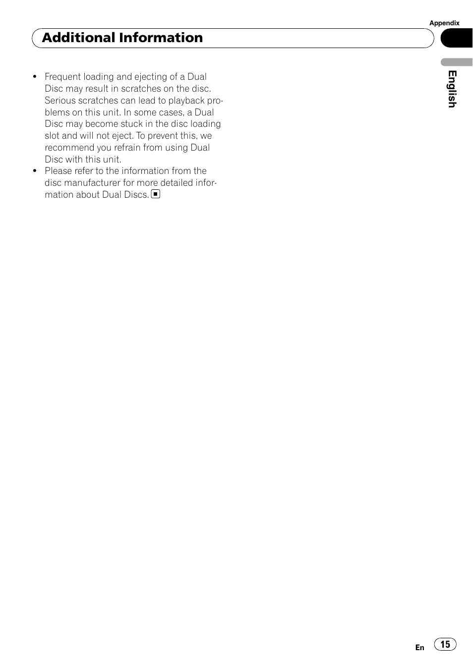 Additional information | Pioneer DEH-11E User Manual | Page 15 / 49