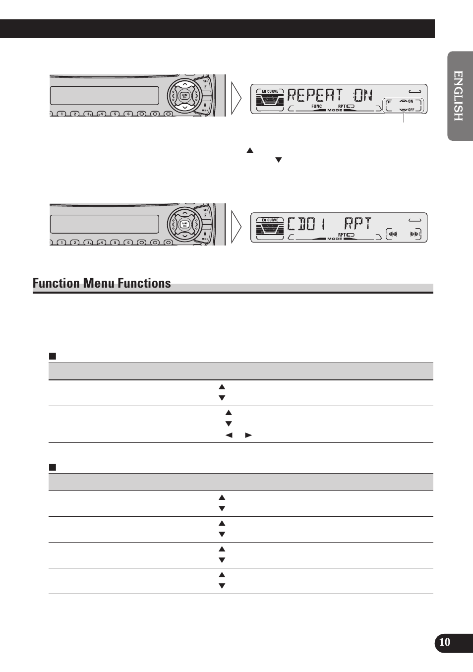 Function menu functions | Pioneer DEH-P3150 User Manual | Page 11 / 116