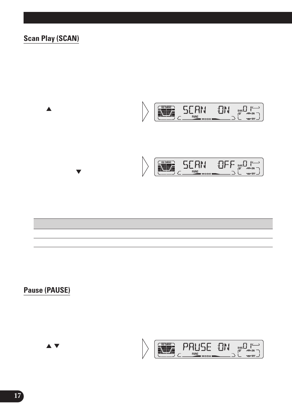 Scan play (scan), Pause (pause), Using multi-cd players | Pioneer DEH-P3150 User Manual | Page 18 / 116