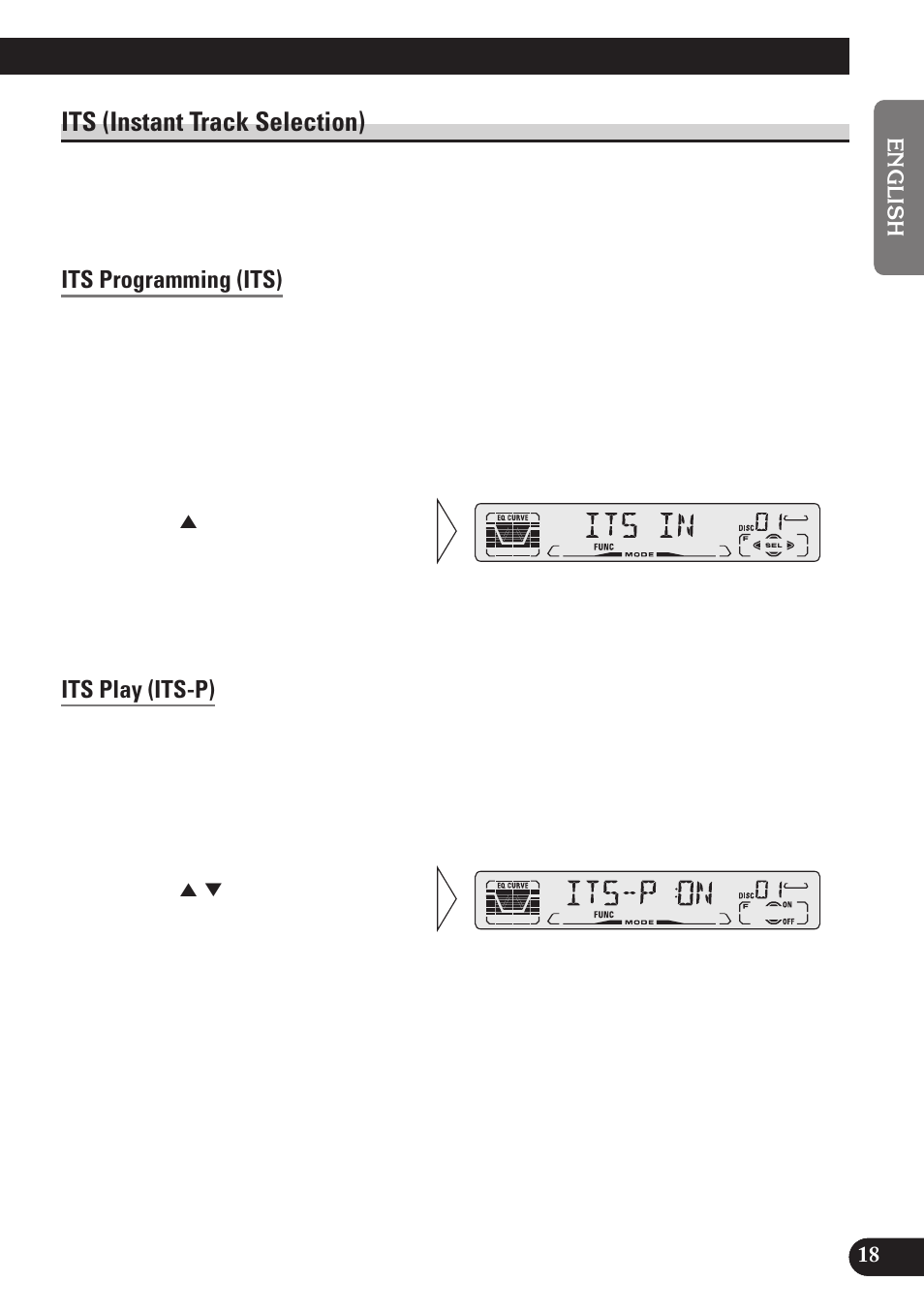 Its (instant track selection), Its programming (its), Its play (its-p) | A title (english) | Pioneer DEH-P3150 User Manual | Page 19 / 116