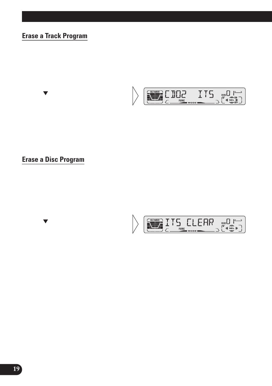 Erase a track program, Erase a disc program, A title (english) using multi-cd players | Pioneer DEH-P3150 User Manual | Page 20 / 116