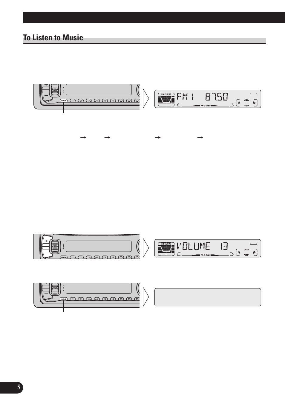 Basic operation, To listen to music | Pioneer DEH-P3150 User Manual | Page 6 / 116