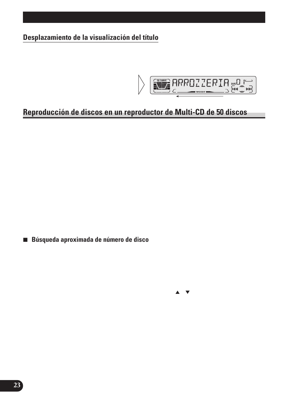 Desplazamiento de la visualización del título, Reproducción de discos en un reproductor, De multi-cd de 50 discos | Uso de reproductores de multi-cd | Pioneer DEH-P3150 User Manual | Page 62 / 116