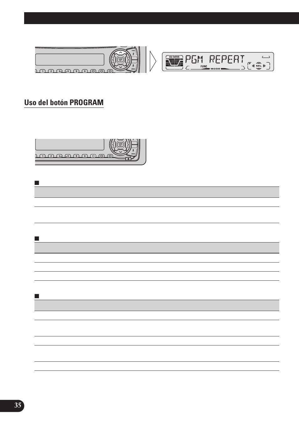 Uso del botón program, Otras funciones | Pioneer DEH-P3150 User Manual | Page 74 / 116