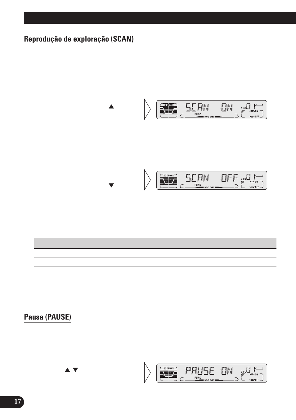 Reprodução de exploração (scan), Pausa (pause), Utilização de multi-cd players | Pioneer DEH-P3150 User Manual | Page 94 / 116