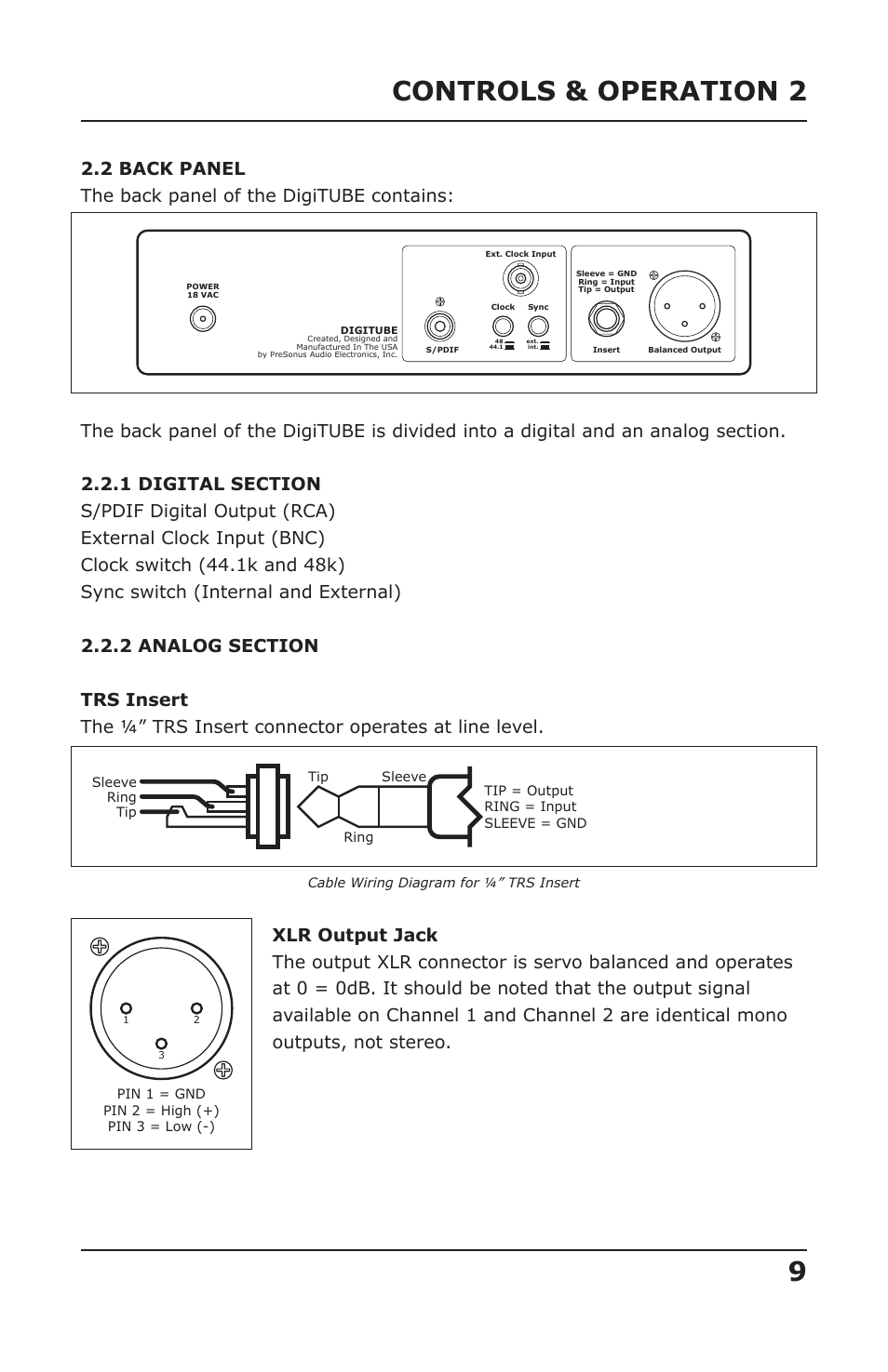 Controls & operation 2 9 | PreSonus DigiTUBE User Manual | Page 11 / 17