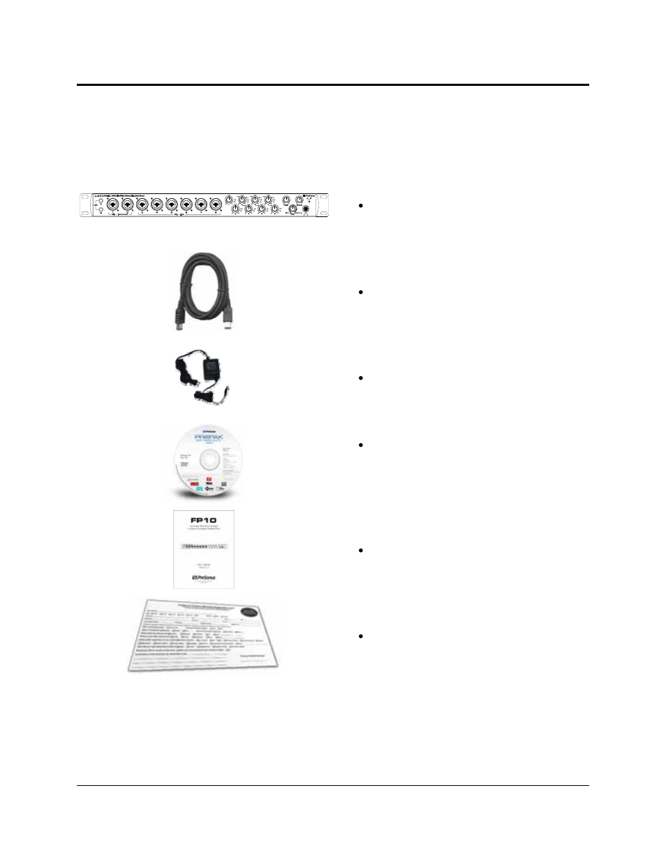 Overview, 3 what is in the box | Presonus Audio electronic FP10 User Manual | Page 7 / 30