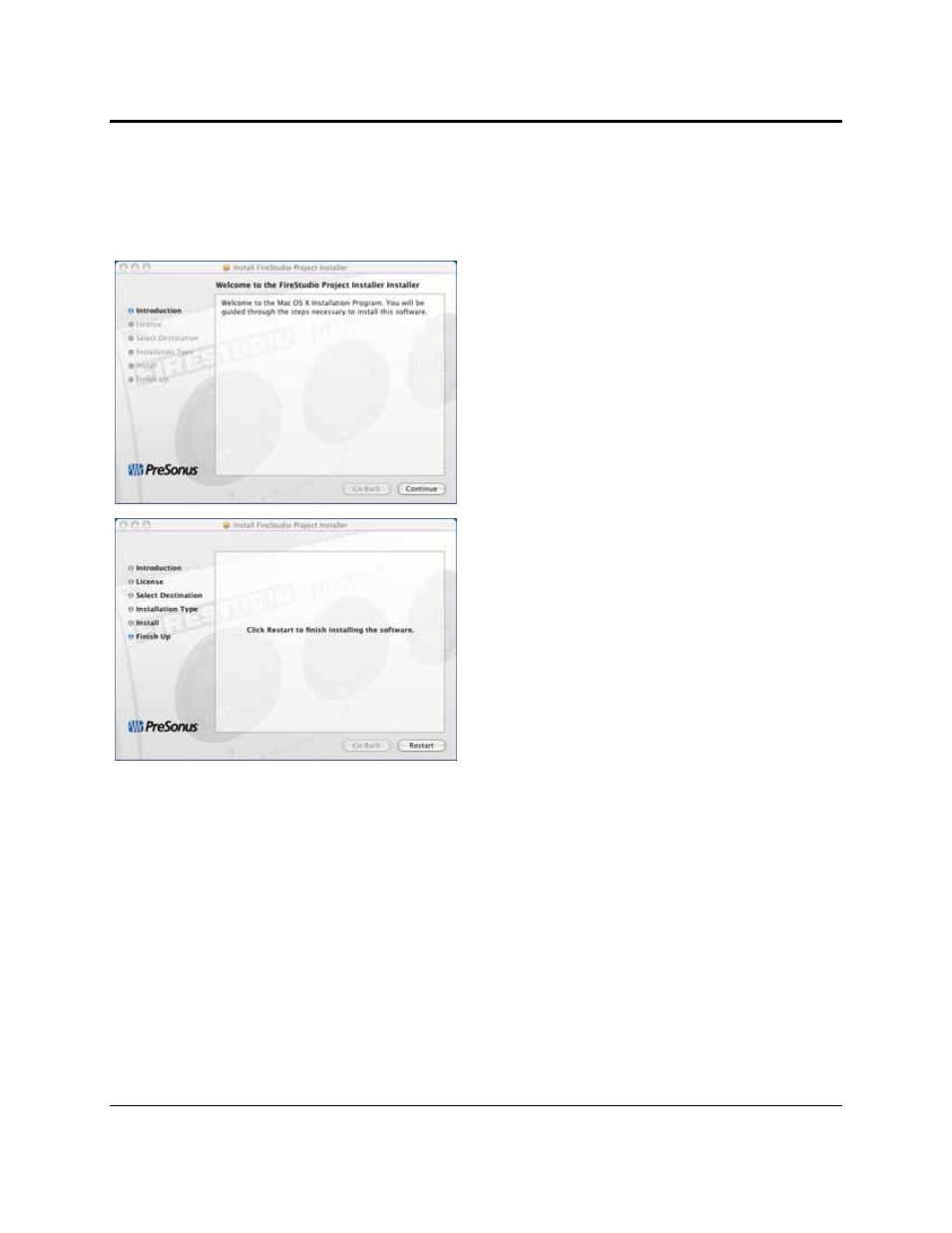 Operation, 2 installation in mac os x | Presonus Audio electronic Microphone Preamplifier User Manual | Page 10 / 30