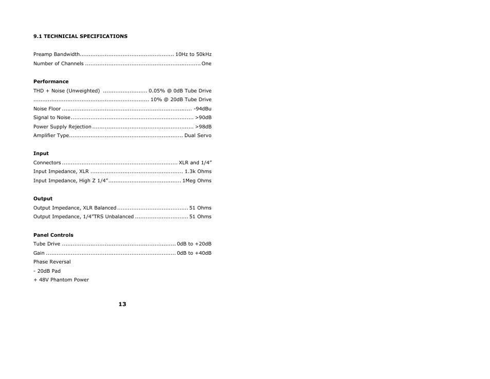 PreSonus TubePRE User Manual | Page 17 / 18