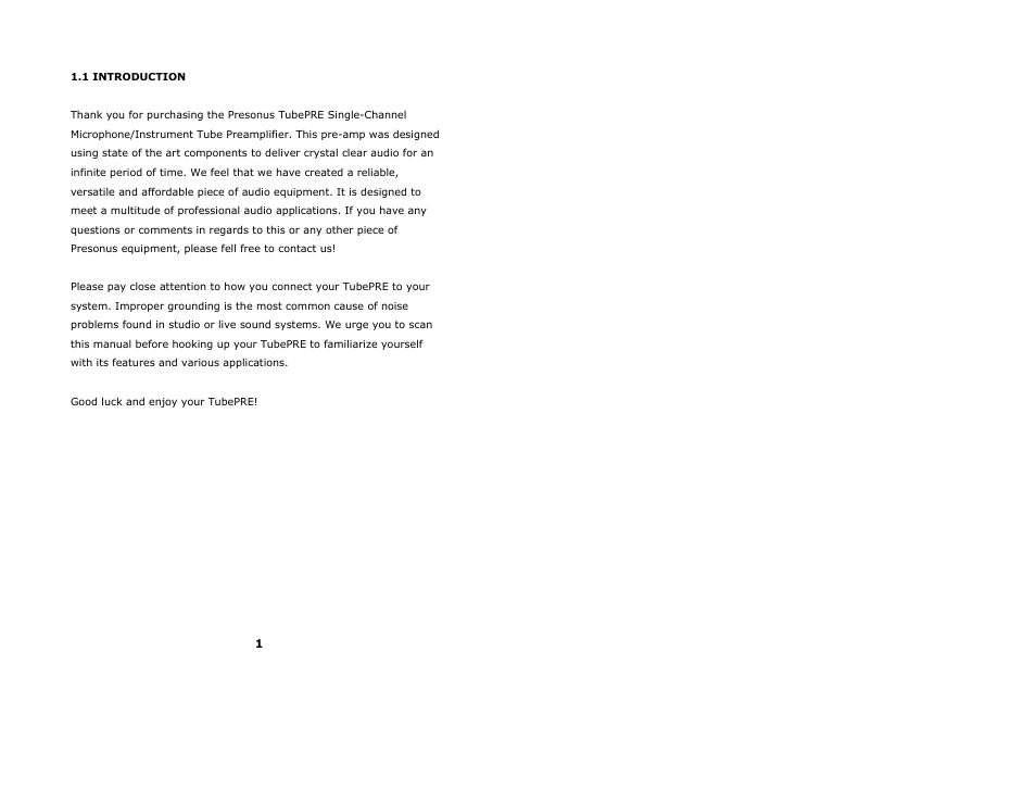 PreSonus TubePRE User Manual | Page 5 / 18