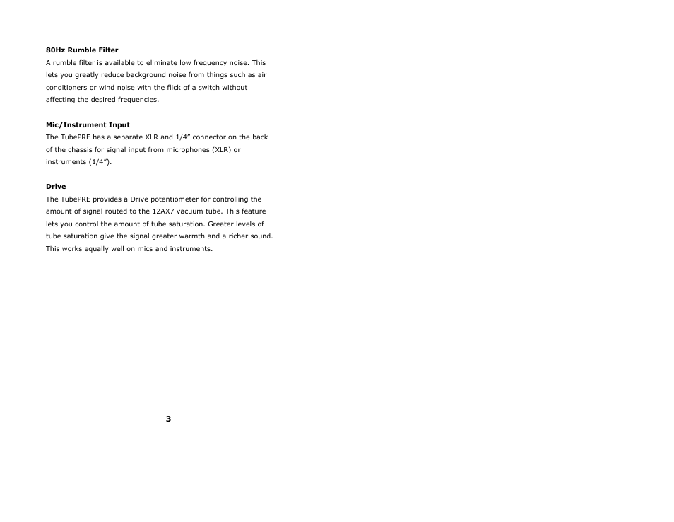 PreSonus TubePRE User Manual | Page 7 / 18