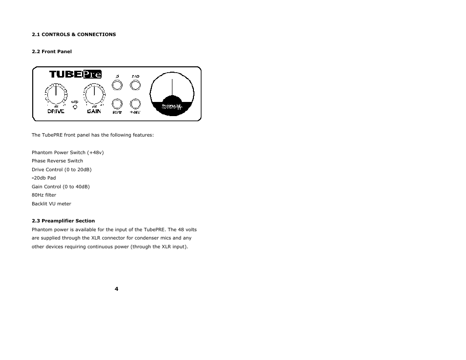 PreSonus TubePRE User Manual | Page 8 / 18