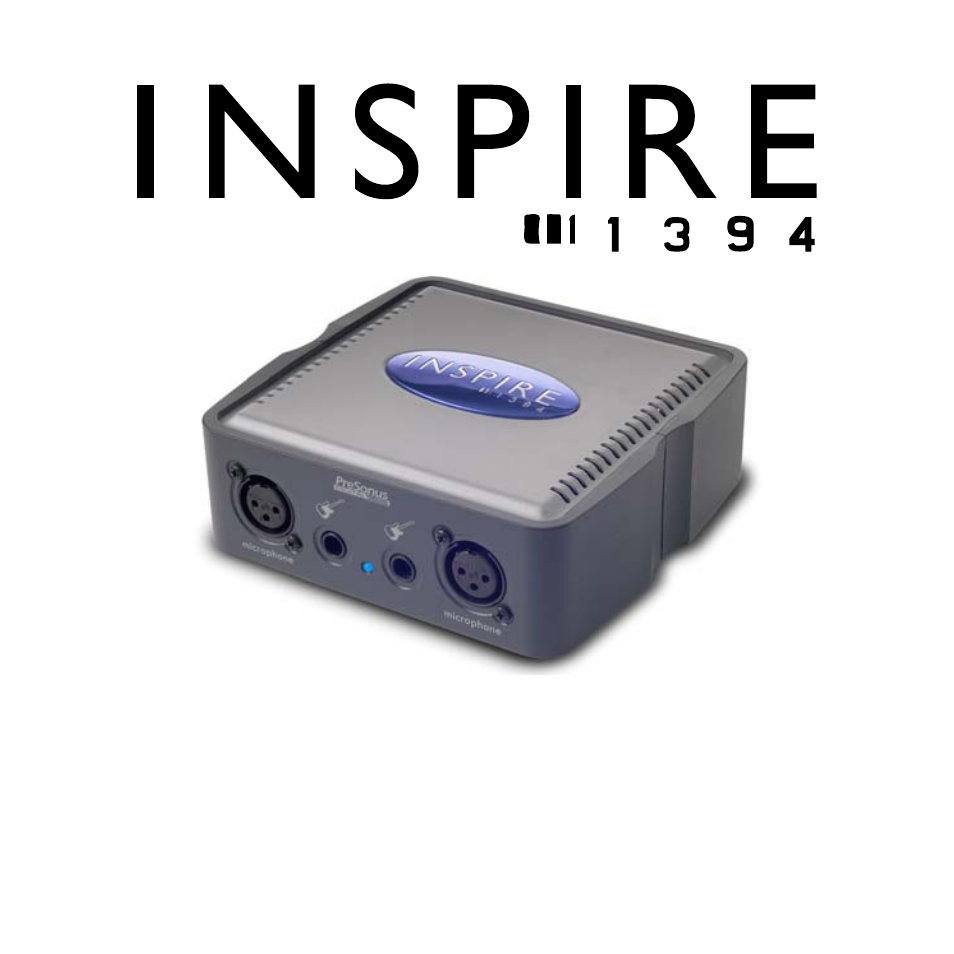 PreSonus Inspire 1394 User Manual | 37 pages