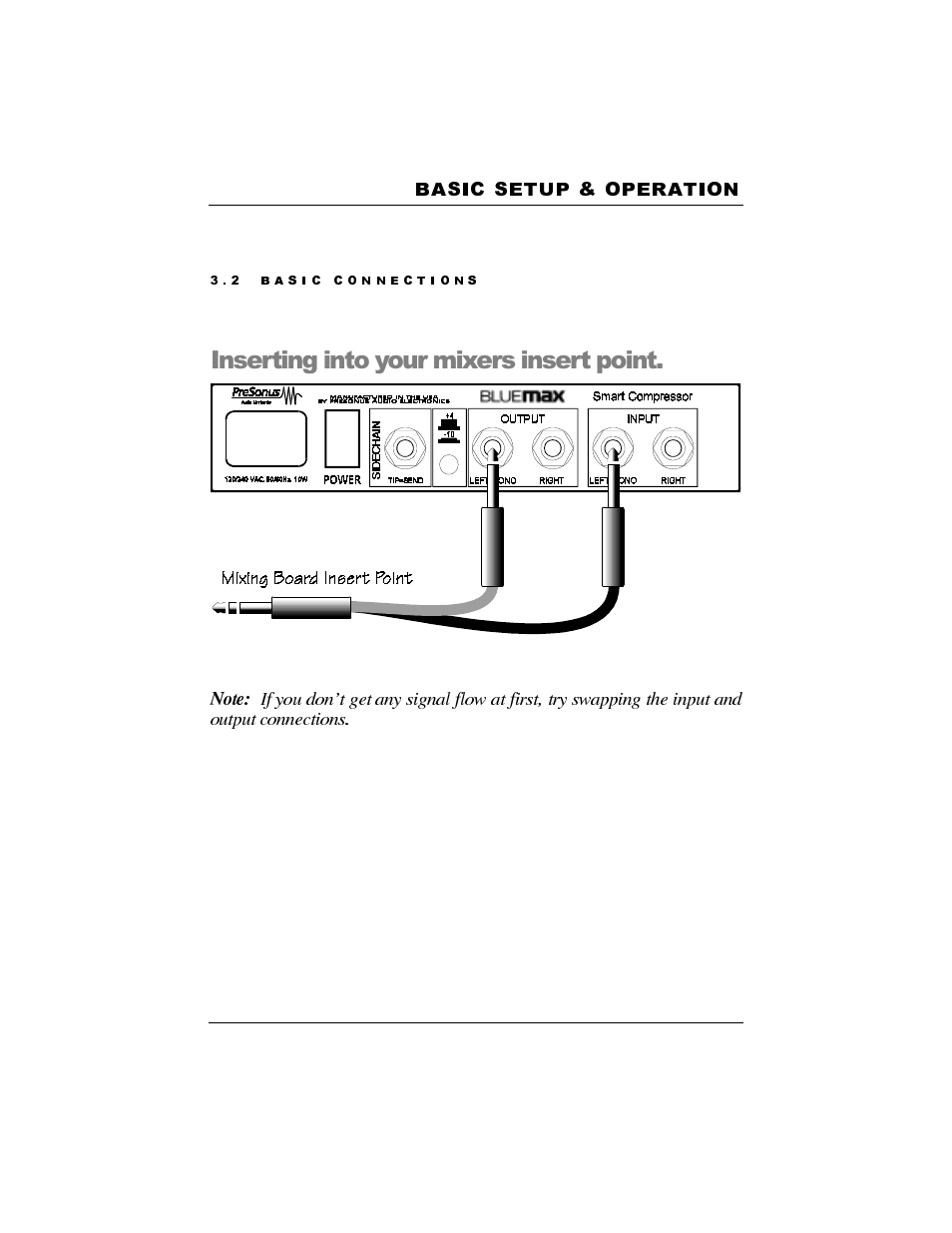 Inserting into your mixers insert point | Presonus Audio electronic Smart Compressor User Manual | Page 20 / 25