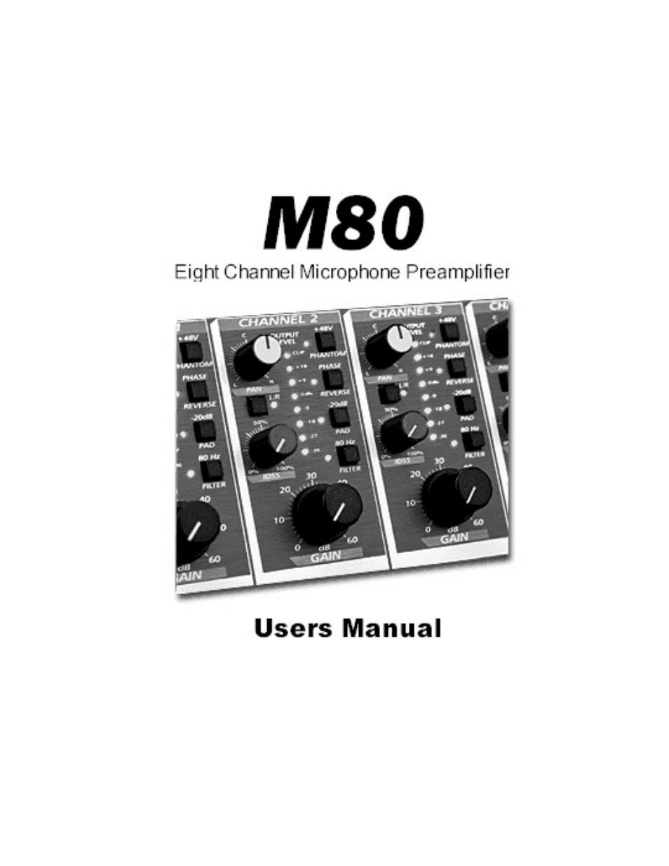 PreSonus M80 User Manual | 18 pages