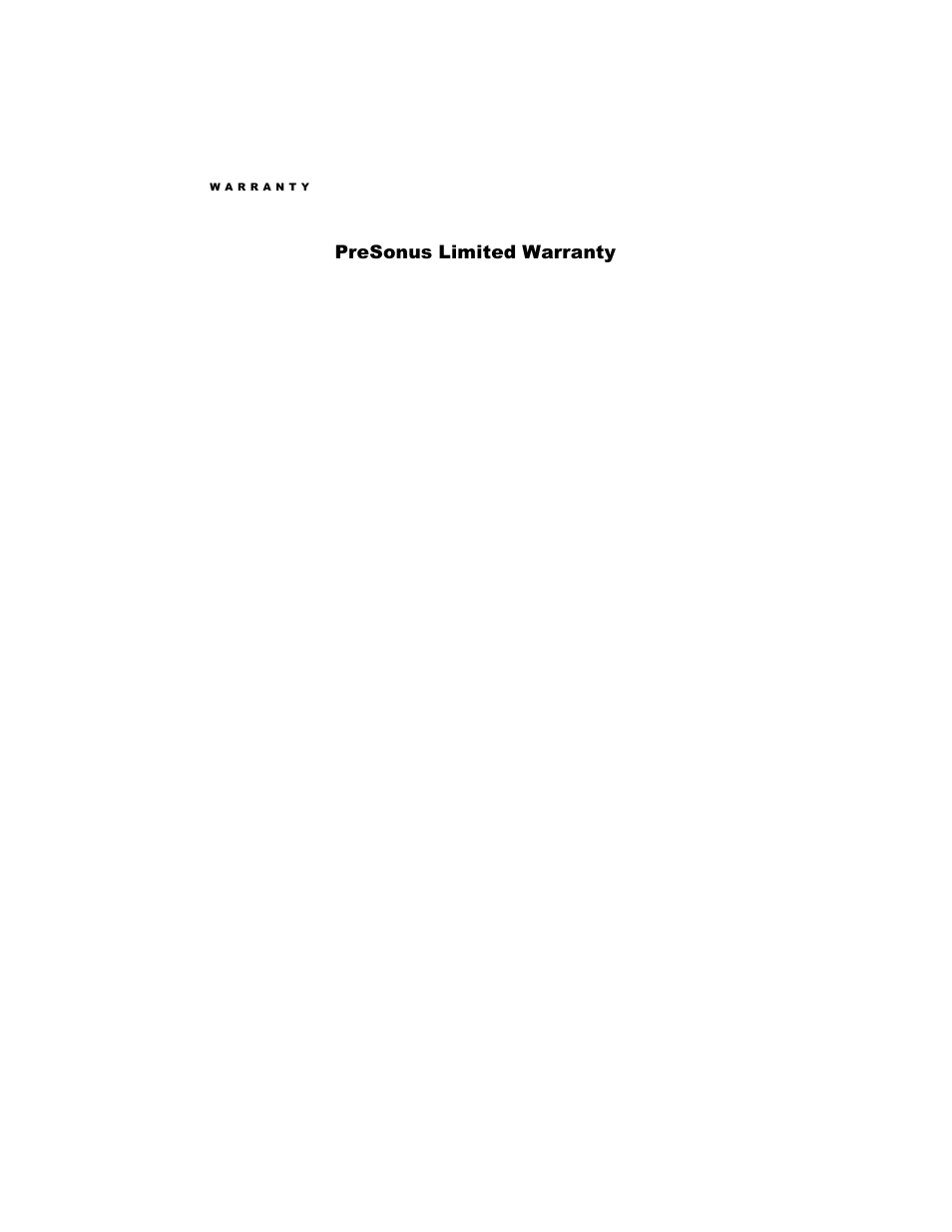 Presonus limited warranty | PreSonus M80 User Manual | Page 4 / 18