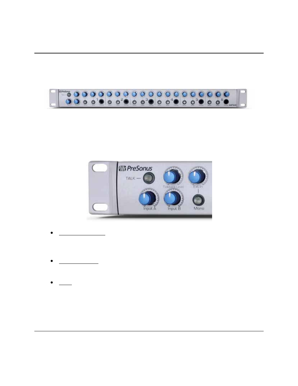 Controls & connections, 1 front panel layout | PreSonus HP60 User Manual | Page 11 / 20