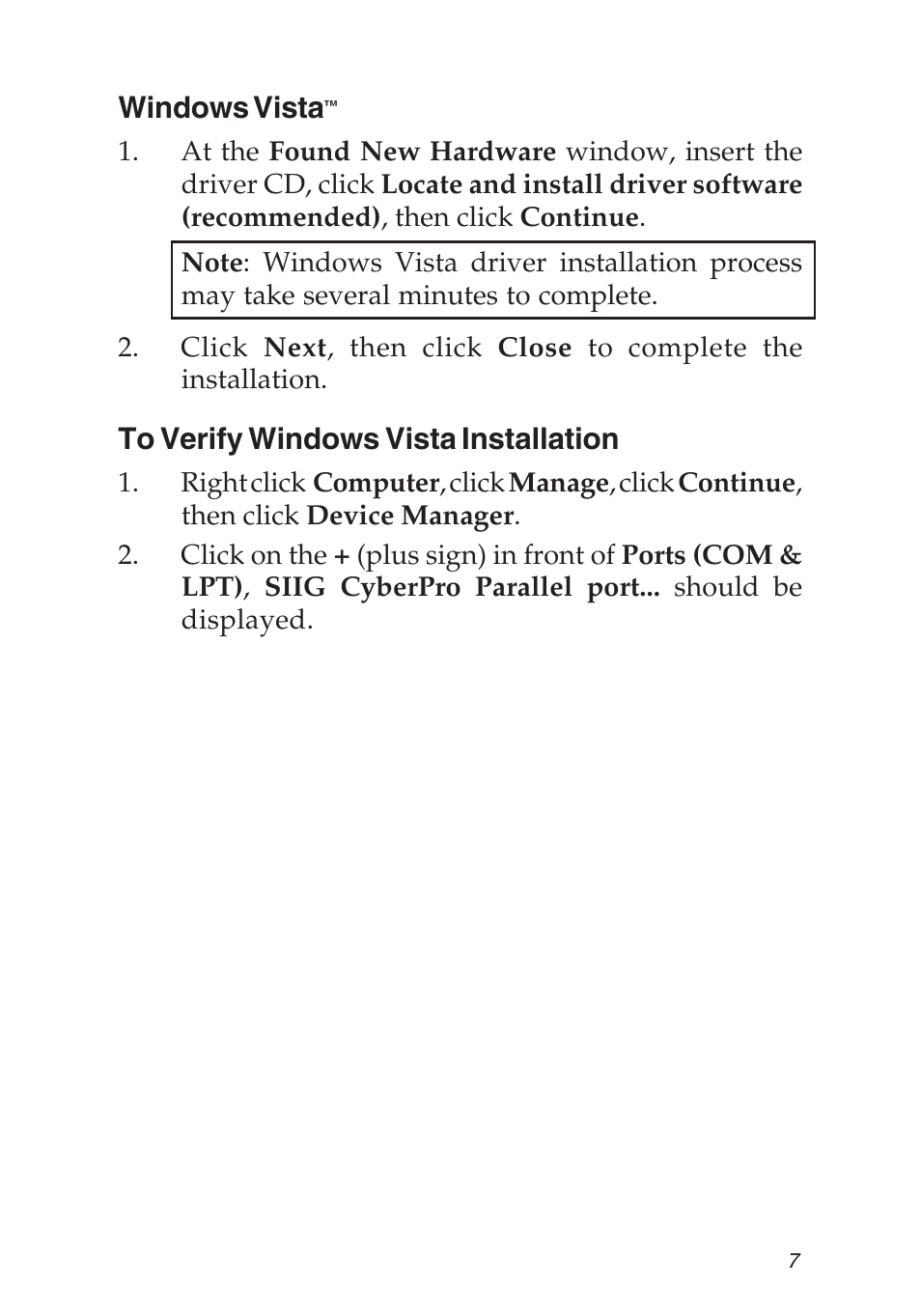 Windows vista | Parallels 04-0358C User Manual | Page 7 / 12