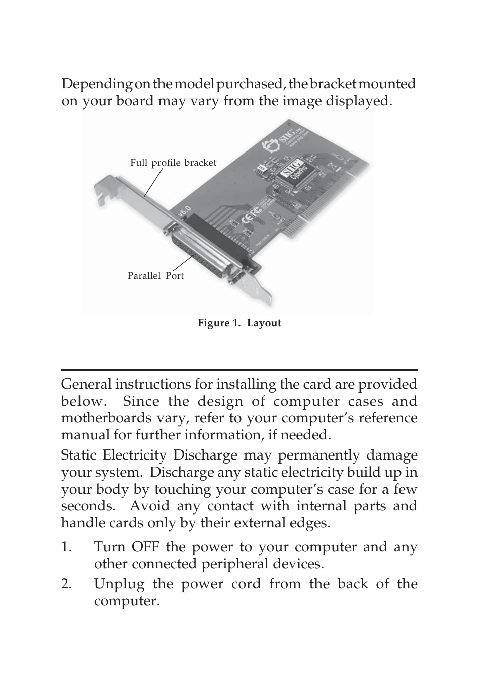 Hardware installation, Layout | Parallels AFICIO C3535 User Manual | Page 2 / 12