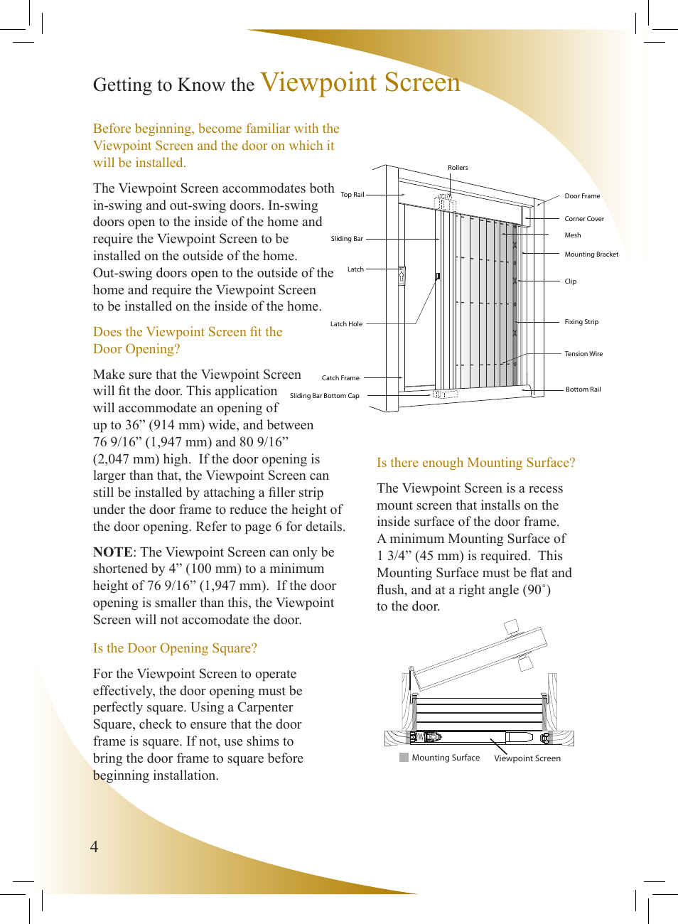 Viewpoint screen, Getting to know the | Phantom Tech Viewpoint VI0508 User Manual | Page 4 / 16