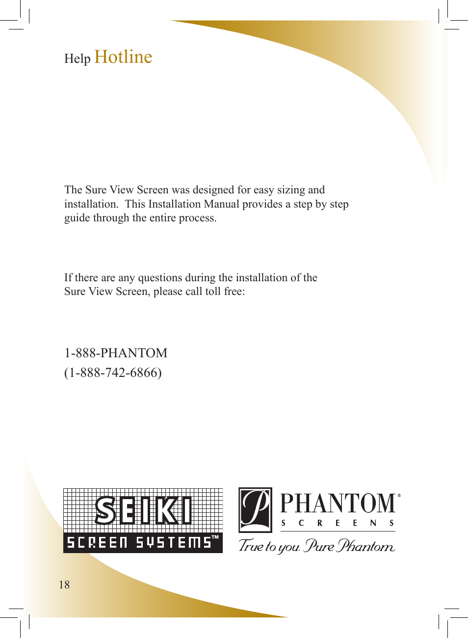 Hotline | Phantom Tech Sure View SU0508L User Manual | Page 18 / 20