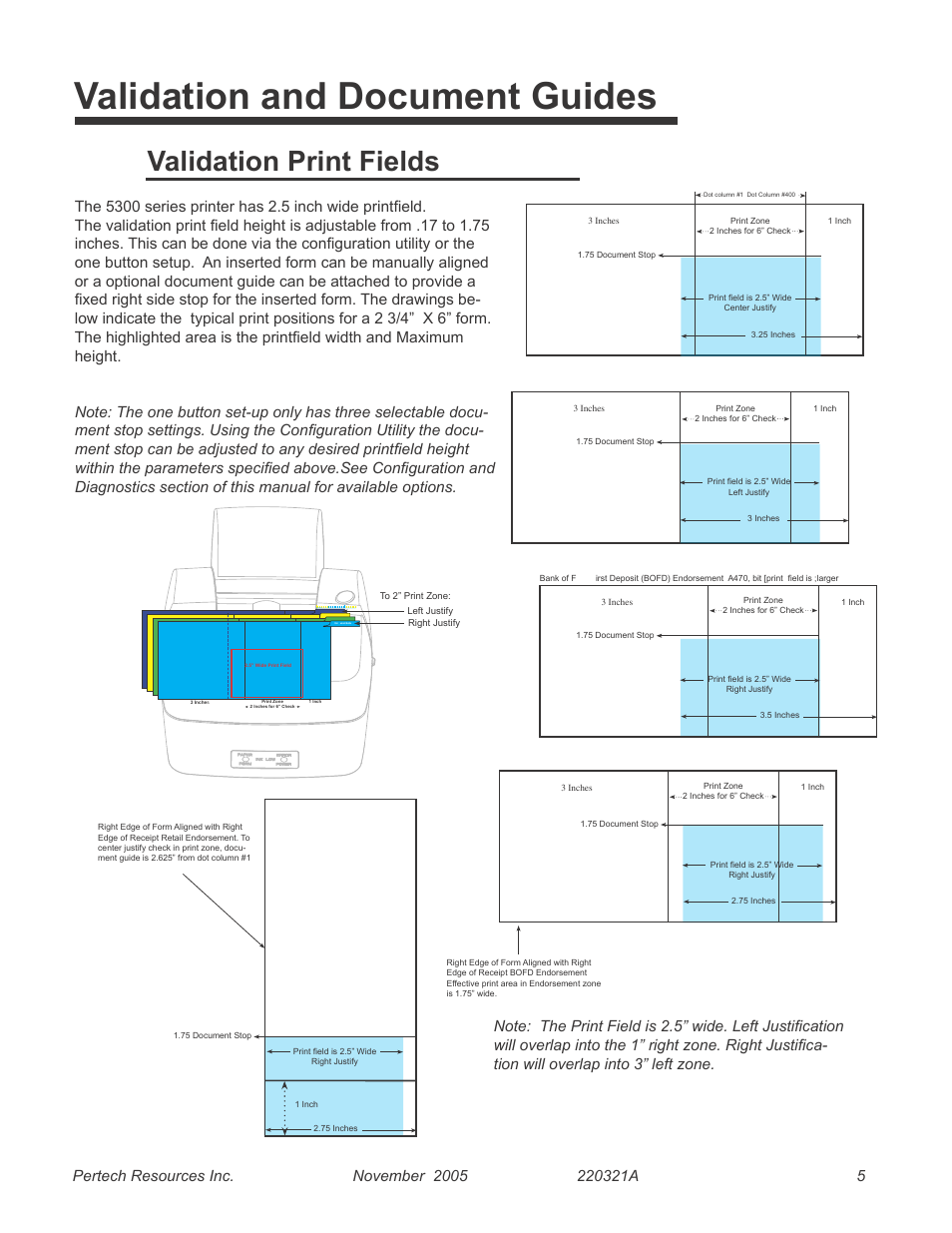 Validation and document guides, Validation print fields | Pertech 5300 User Manual | Page 11 / 40