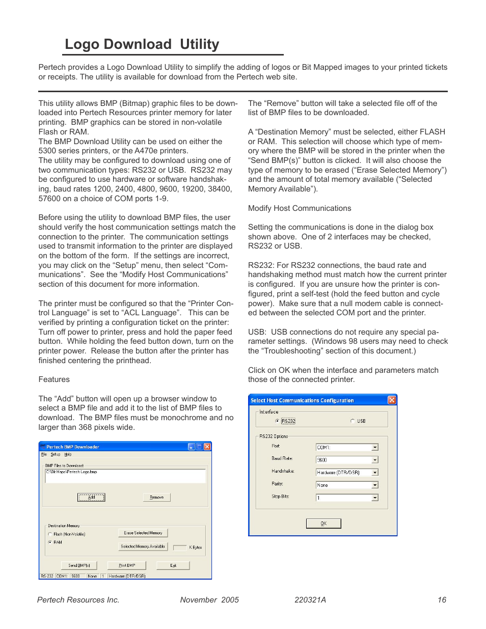 Logo download utility | Pertech 5300 User Manual | Page 22 / 40