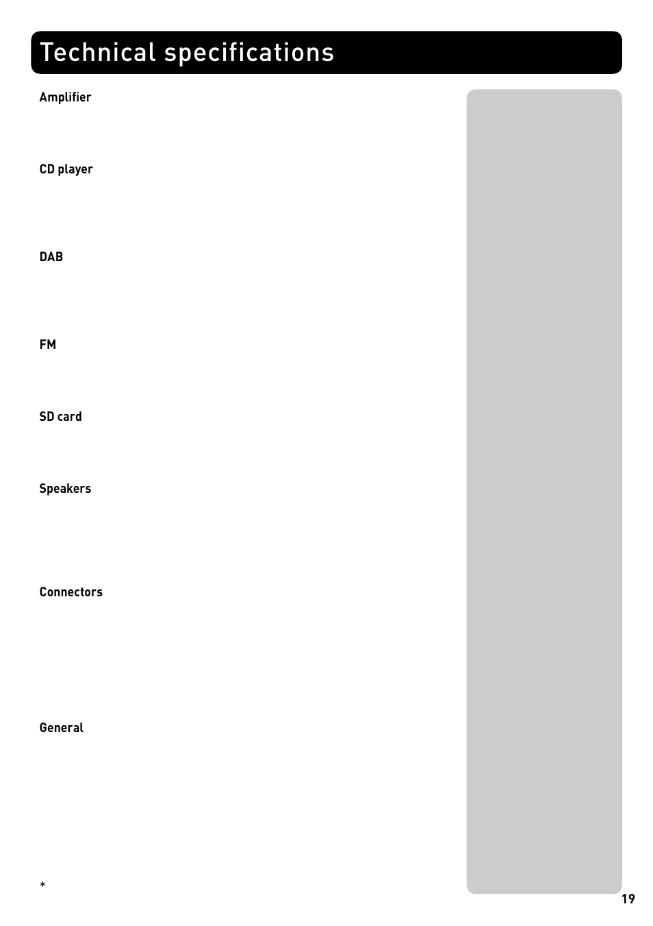 Technical specifications | Pure Acoustics DMX-50 User Manual | Page 21 / 22