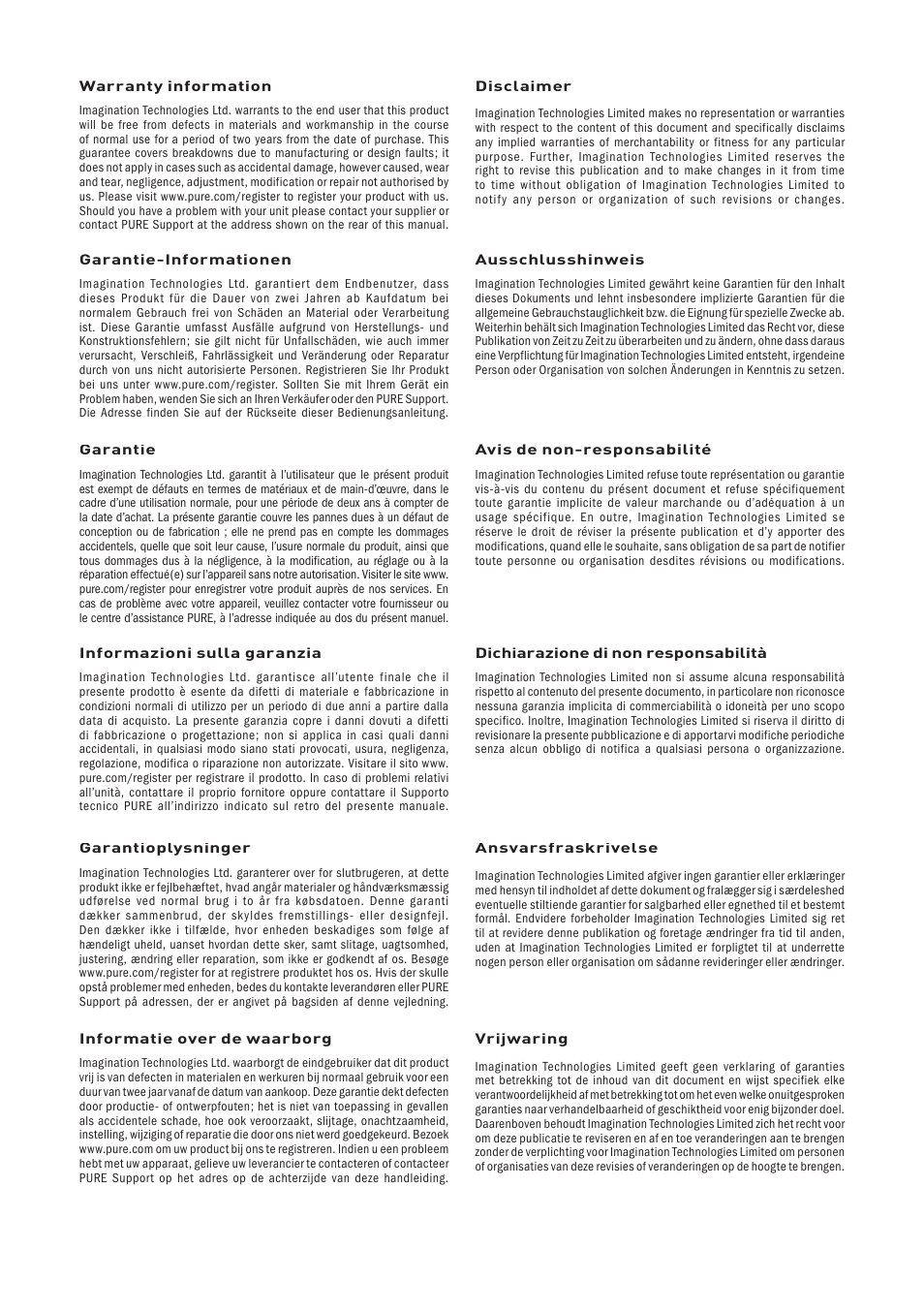 Pure ONE User Manual | Page 15 / 16
