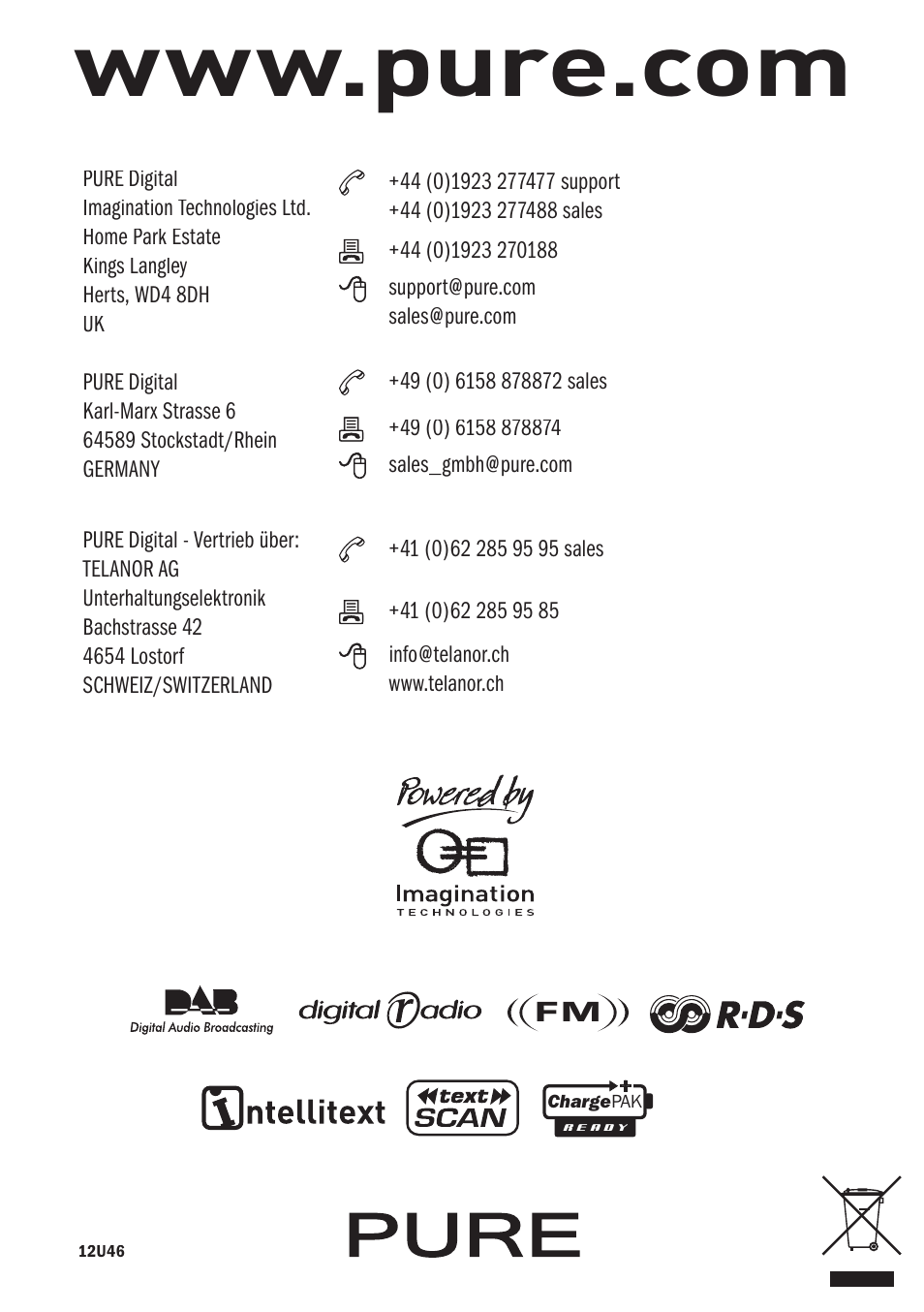 Pure ONE User Manual | Page 16 / 16