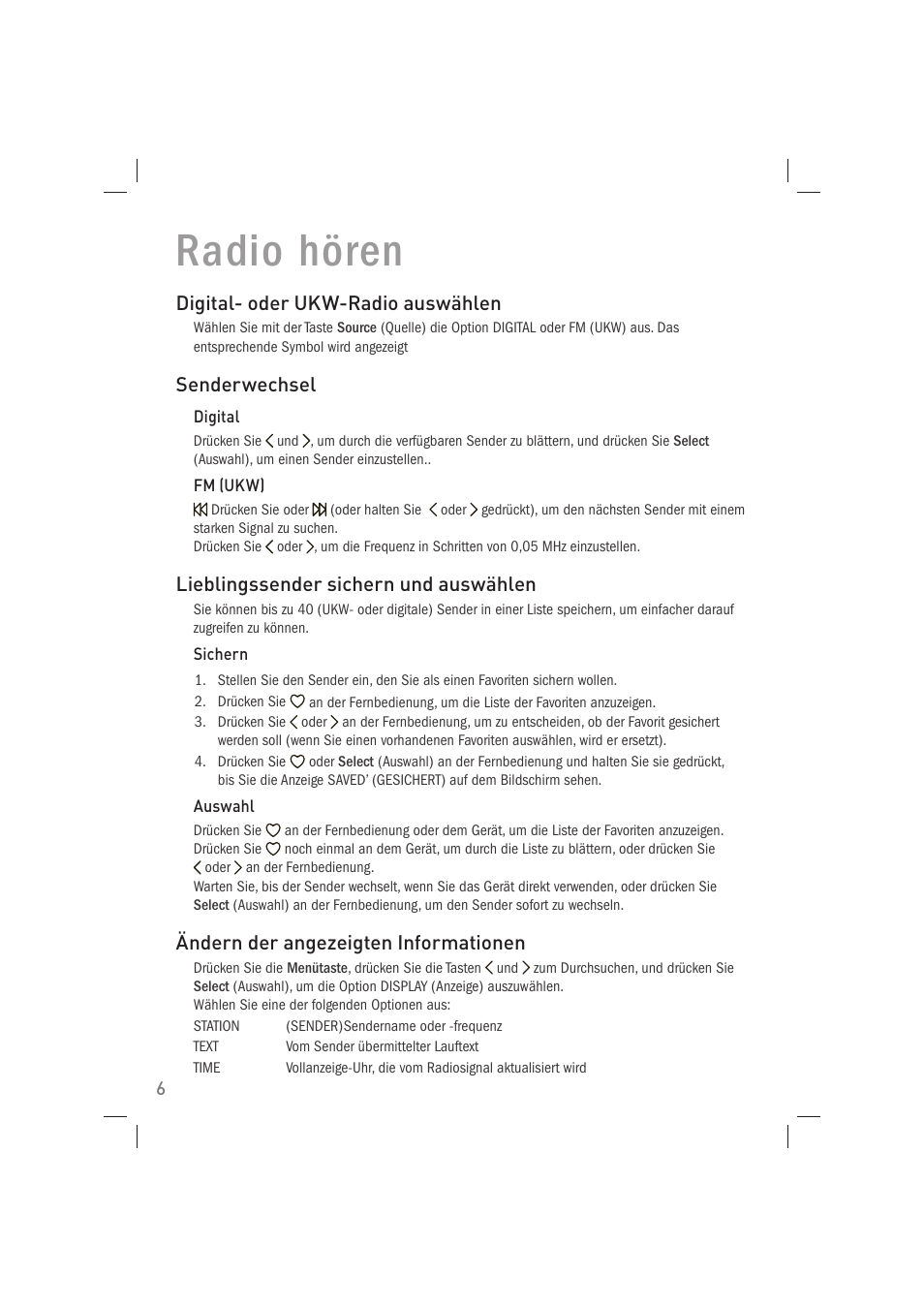 Radio hören | Pure Acoustics Contour 100Di User Manual | Page 22 / 80