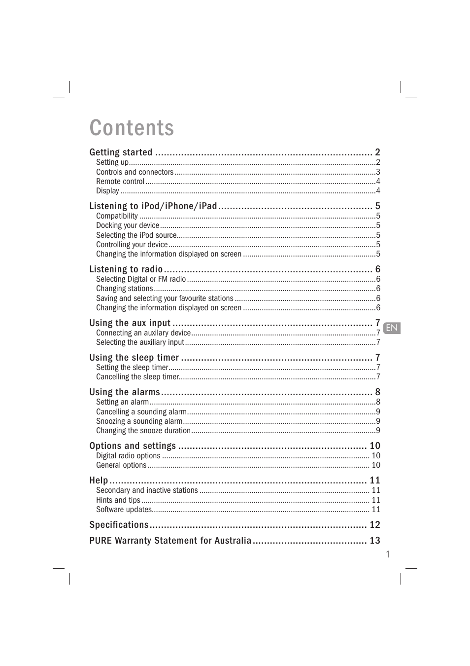 Pure Acoustics Contour 100Di User Manual | Page 3 / 80