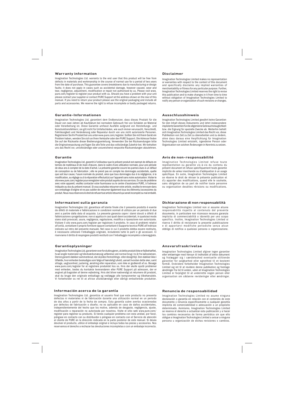 Pure Acoustics Contour 100Di User Manual | Page 79 / 80
