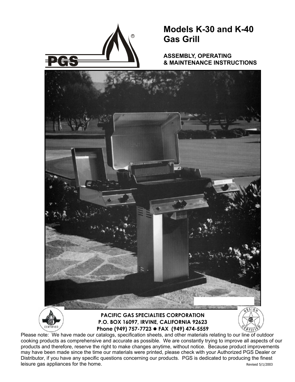PGS K-40 User Manual | 25 pages