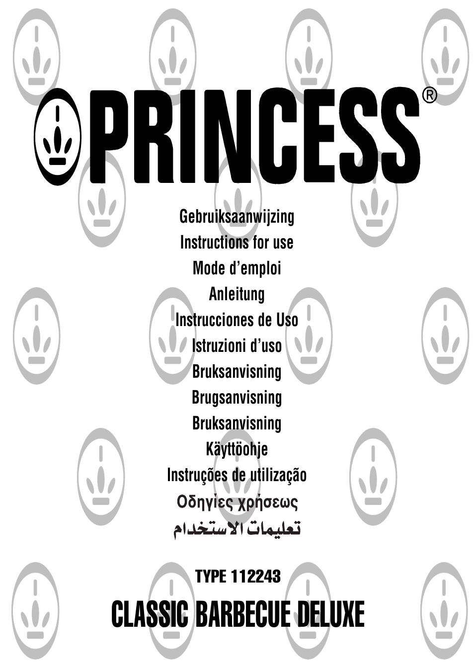 Princess Household Appliances BV Princess Classic Barbecue Deluxe 112243 User Manual | 16 pages