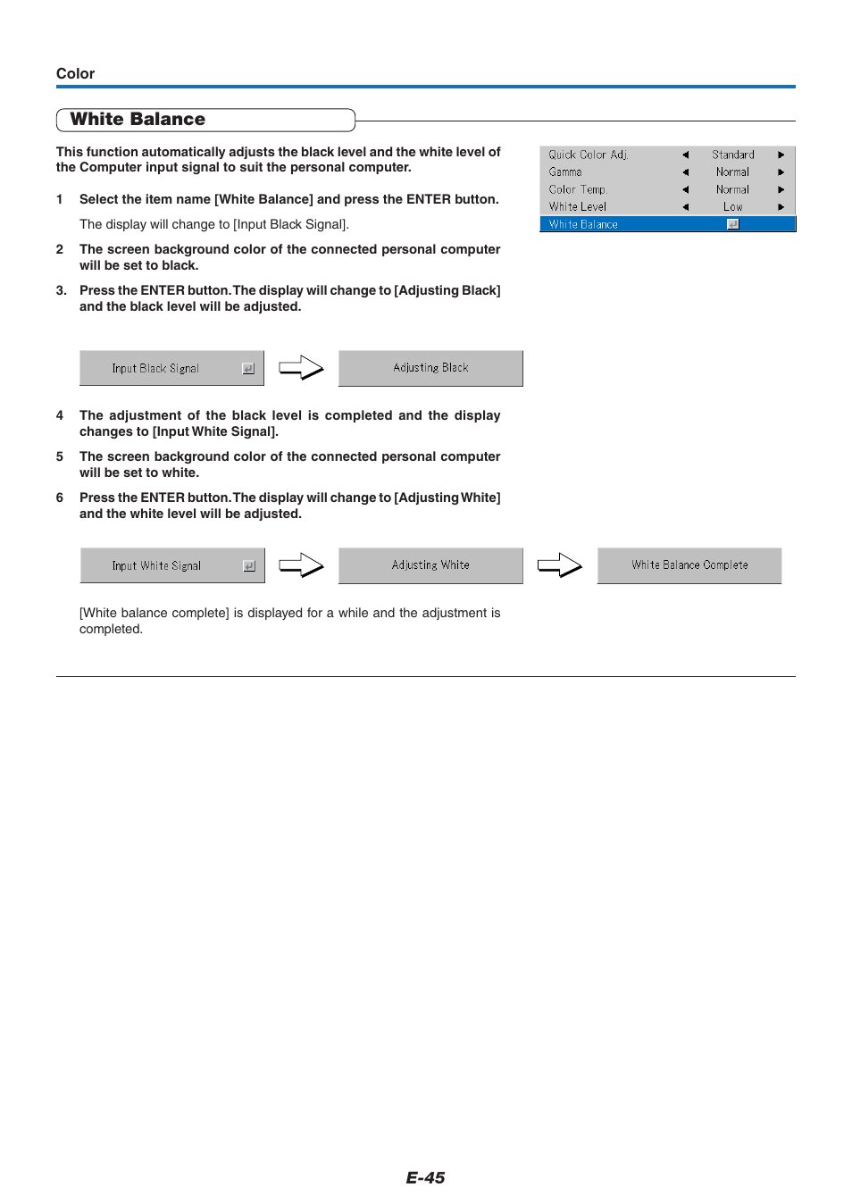 White balance | PLUS Vision KG-PS125X User Manual | Page 46 / 67