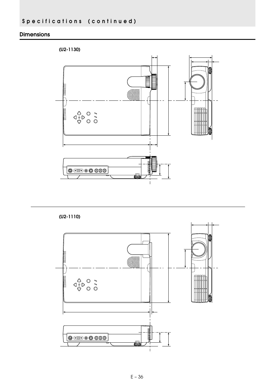E – 36 | PLUS Vision U2-1130 User Manual | Page 38 / 39