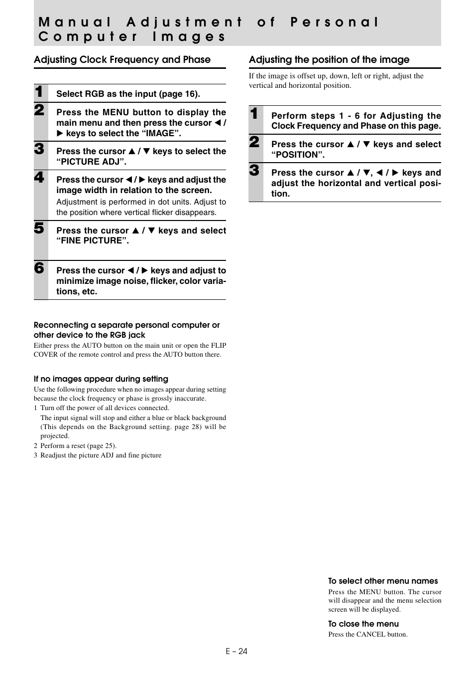 Manual adjustment of personal computer images | PLUS Vision U3-810SF User Manual | Page 27 / 39